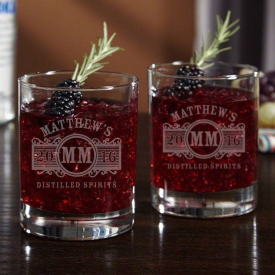 Engraved Glassware Cocktail Set