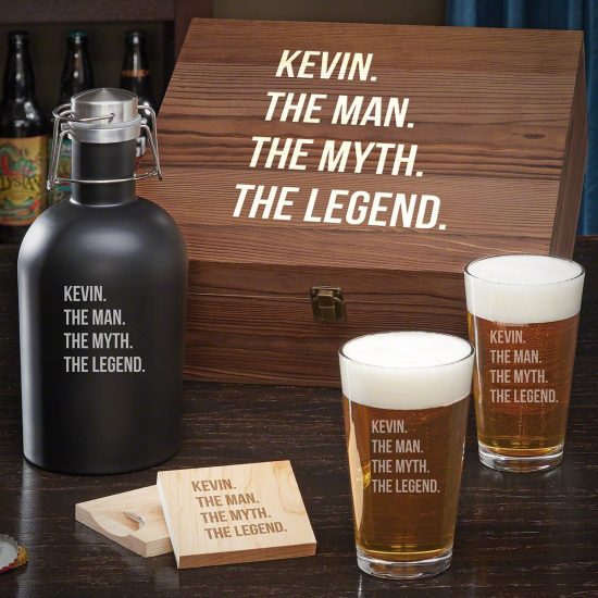 Legendary Beer Growler Pint Glass Box Set