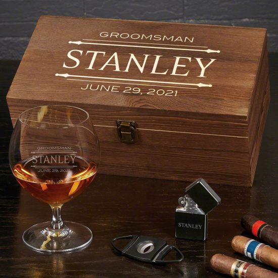Custom Liquor and Cigar Gift Set