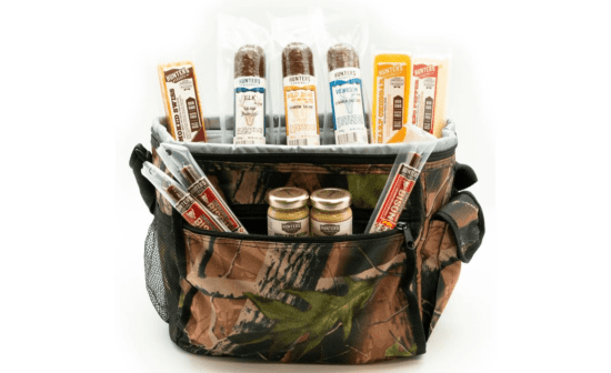 Camouflage Cooler with Beef Jerky Assortment