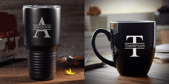 Engraved Insulated Tumbler and Coffee Mug