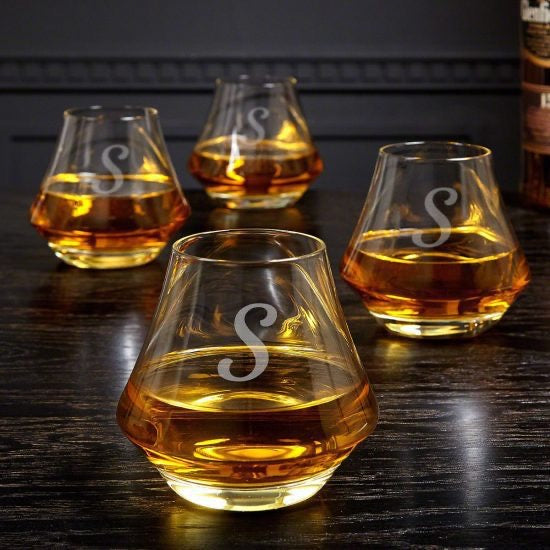 Engraved Whiskey Glasses Set of 4