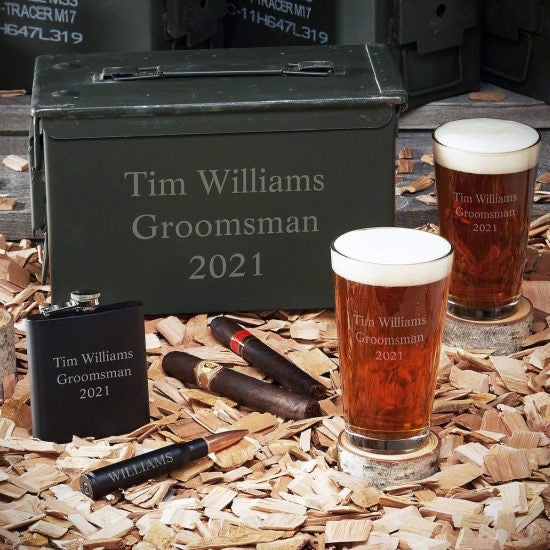 Custom Ammo Can Beer Glassware Set