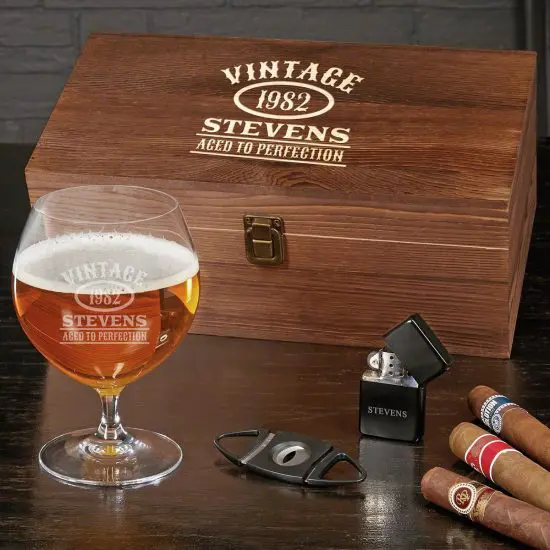 Custom Craft Beer and Cigar Box Set