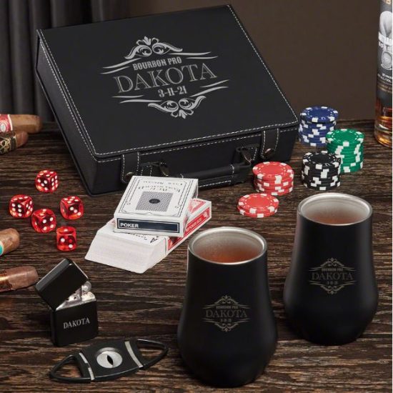 Custom Poker Bourbon Gift Set