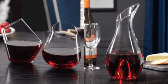 Rolling Wine Glass and Decanter Set