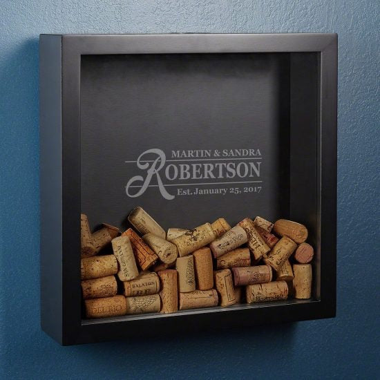 Family Name Wine Cork Shadow Box