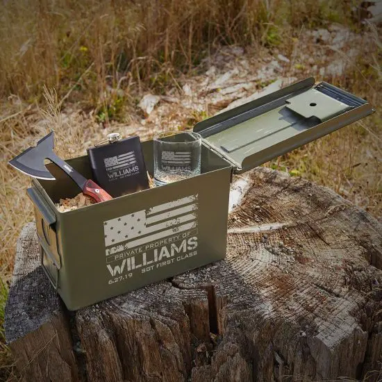 Engraved Ammo Can Military Gift Set