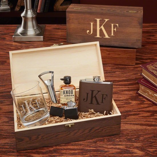 Monogrammed Whiskey Gift Set Wedding Gift Idea for Bridegroom