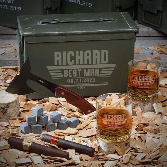 Whiskey Ammo Can Set of Unique Father's Day Gifts