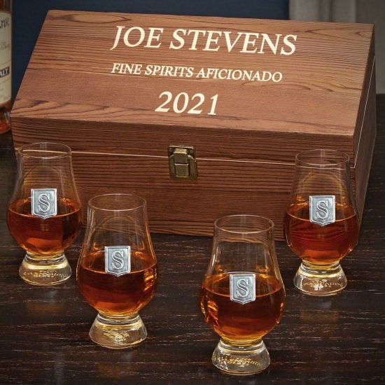 Whiskey Gift Set with Four Glencairn Glasses