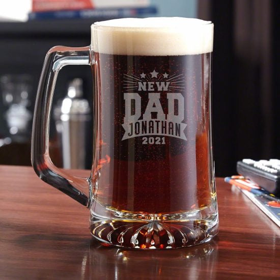 Engraved Beer Mug New Father Gift