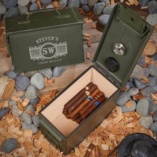 Personalized Ammo Can Cigar Humidor Engagement Gift Ideas