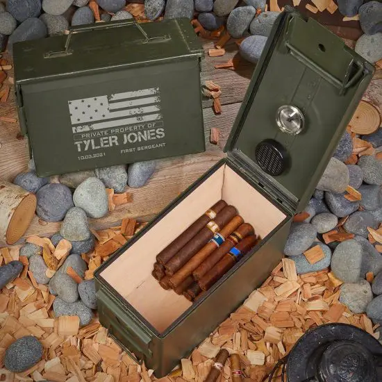 Custom Ammo Can Cigar Humidor Deployment Gift