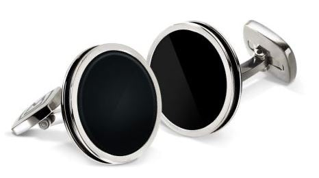 Black Enamel Round Cufflinks