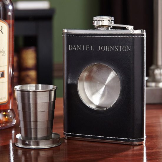 Engraved Flask and Shot Glass Gift Set