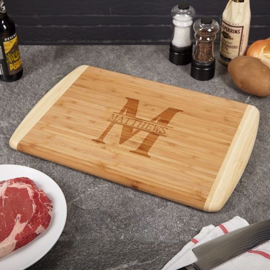 Personalized Bamboo Cutting Board Gift for Men Under $50