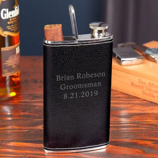 Engraved Cigar Flask