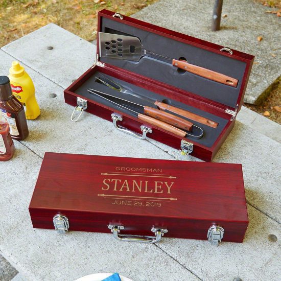 Custom Wood Grilling Tools in Case