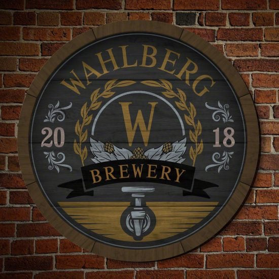 Personalized Wooden Brewery Sign