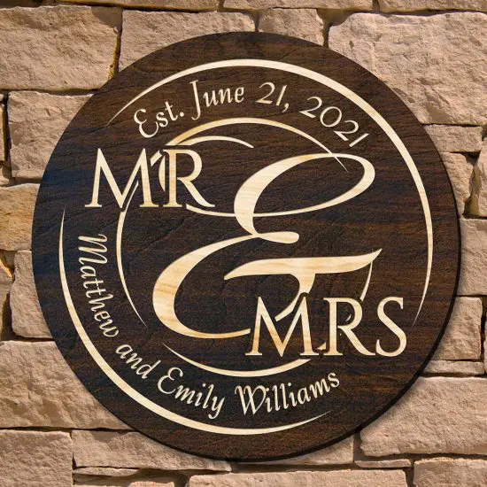 Mr and Mrs Personalized Wood Sign