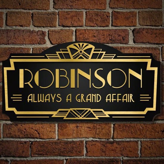 Personalized Art Deco Sign is Awesome Gift for Men