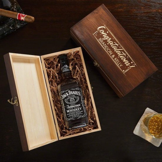 Custom Liquor Bottle Box 50th Anniversary Gift Ideas for Friends