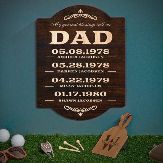 Sign and Golf Set of Personalized Fathers Day Gifts