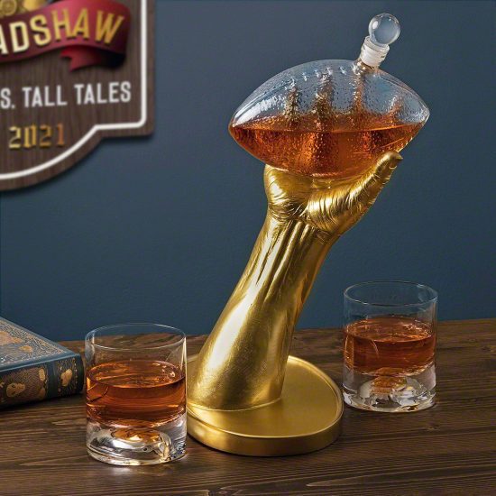 Novelty Football Decanter and Whiskey Glass Set
