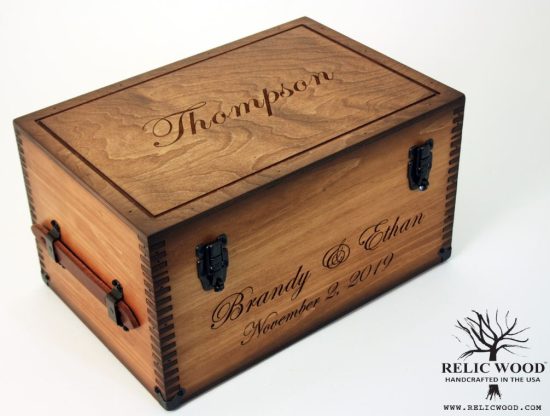 Engraved Wooden Trunk 