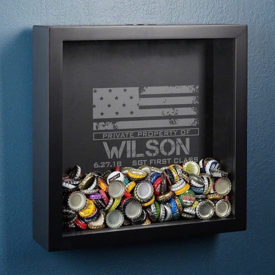 Engraved Patriotic Shadow Box