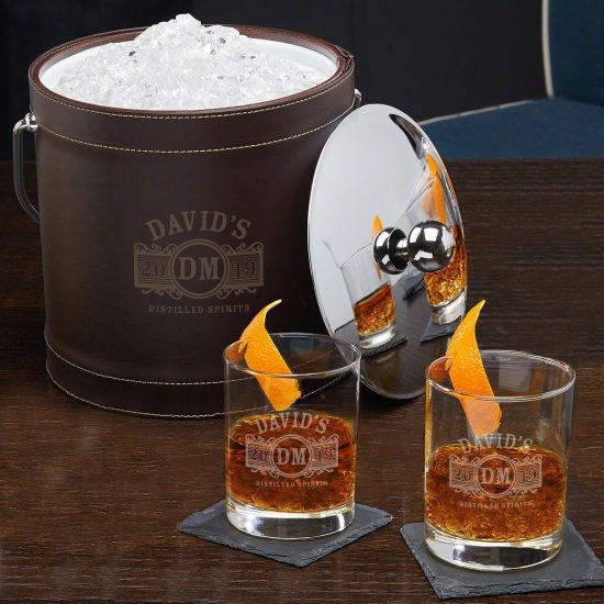 Personalized Ice Bucket and Glasses Set