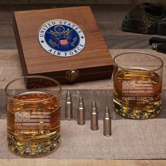 Custom Bullet Whiskey Stone Set