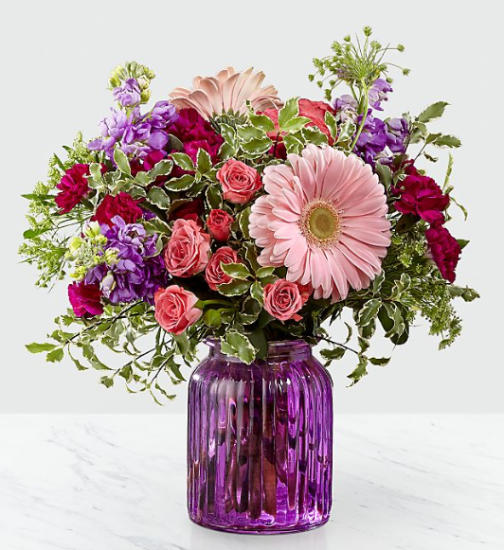 Floral Arrangement with Custom Vase