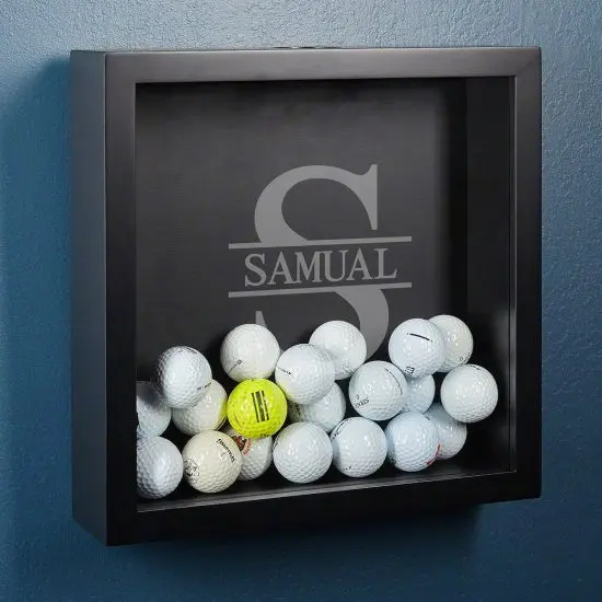 Engraved Shadow Box for Golf Balls