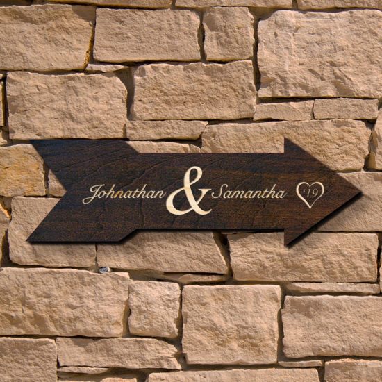 Personalized Wood Arrow Wedding Signs