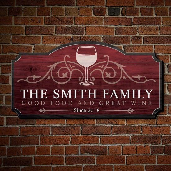 Custom Wine Family Sign Grandparents Gift