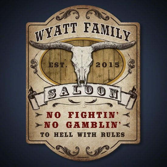 Personalized Western Saloon Sign