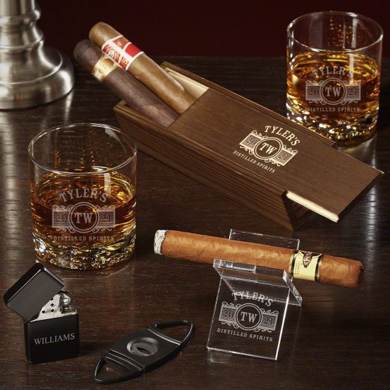 Custom Cigar and Whiskey Grandpa Gifts