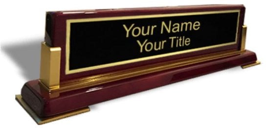 Wooden Name Plate for Desk