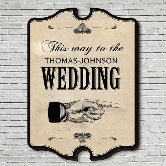 This Way to the Wedding Custom Sign