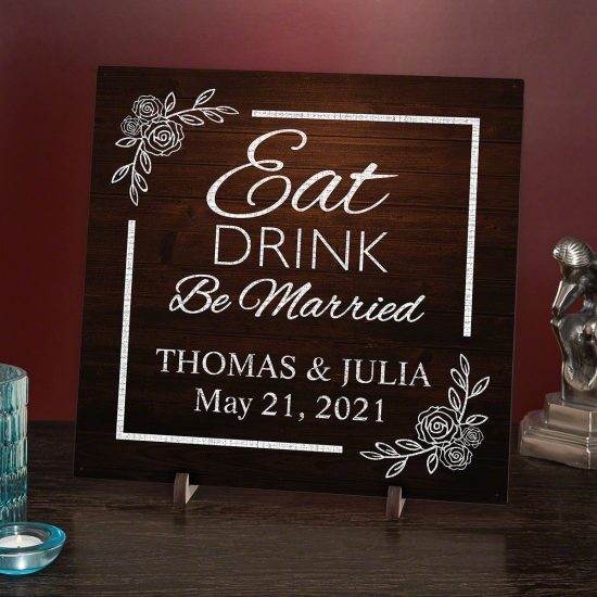 Cute Custom Wood Wedding Sign