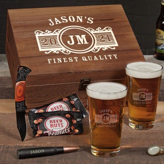 Personalized Beer Gift Set with Beer Nuts Fathers Day Gifts From Daughter