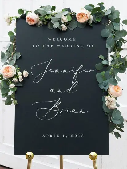 Black Wedding Welcome Signs