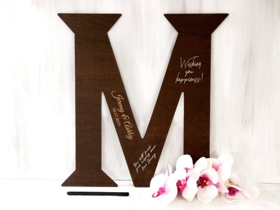 Wood Welcome Sign and Guest Book