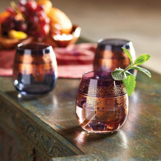 Moroccan Stemless Drinking Glasses Set