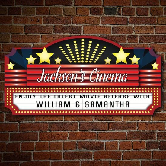 Custom Movie Theater Wood Sign Gifts for Boyfriend Christmas