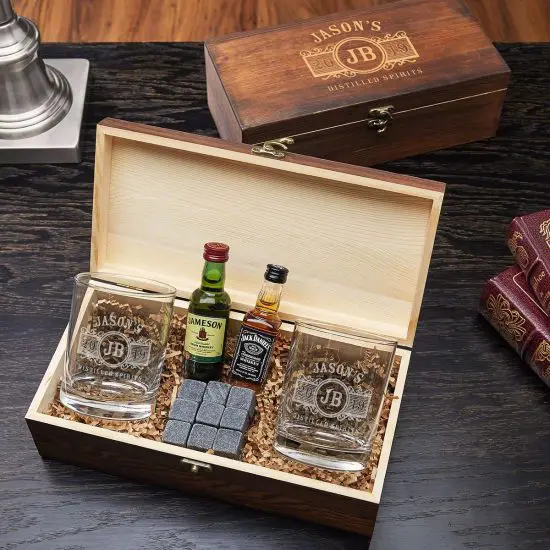 Engraved Whiskey Stone Gift Box