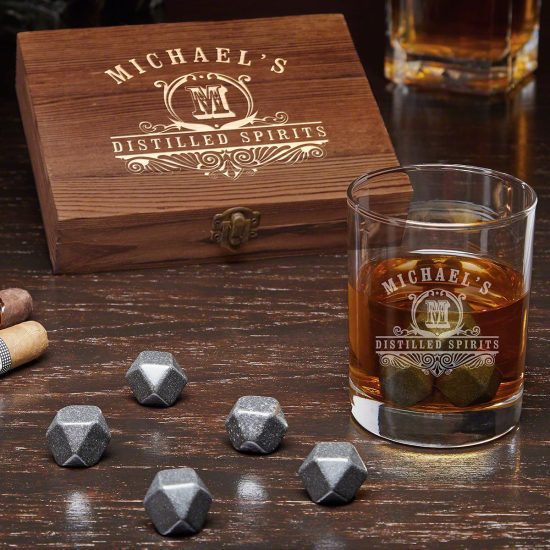 Engraved Whiskey Stone Gift Set