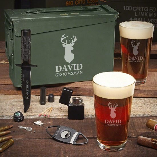 Pint Glass and Ammo Can Set